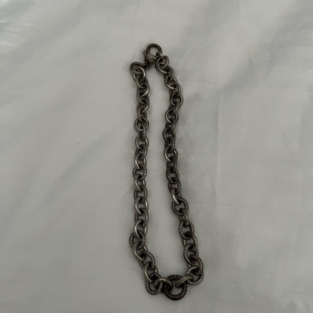 Judith Ripka inspired silver chain necklace